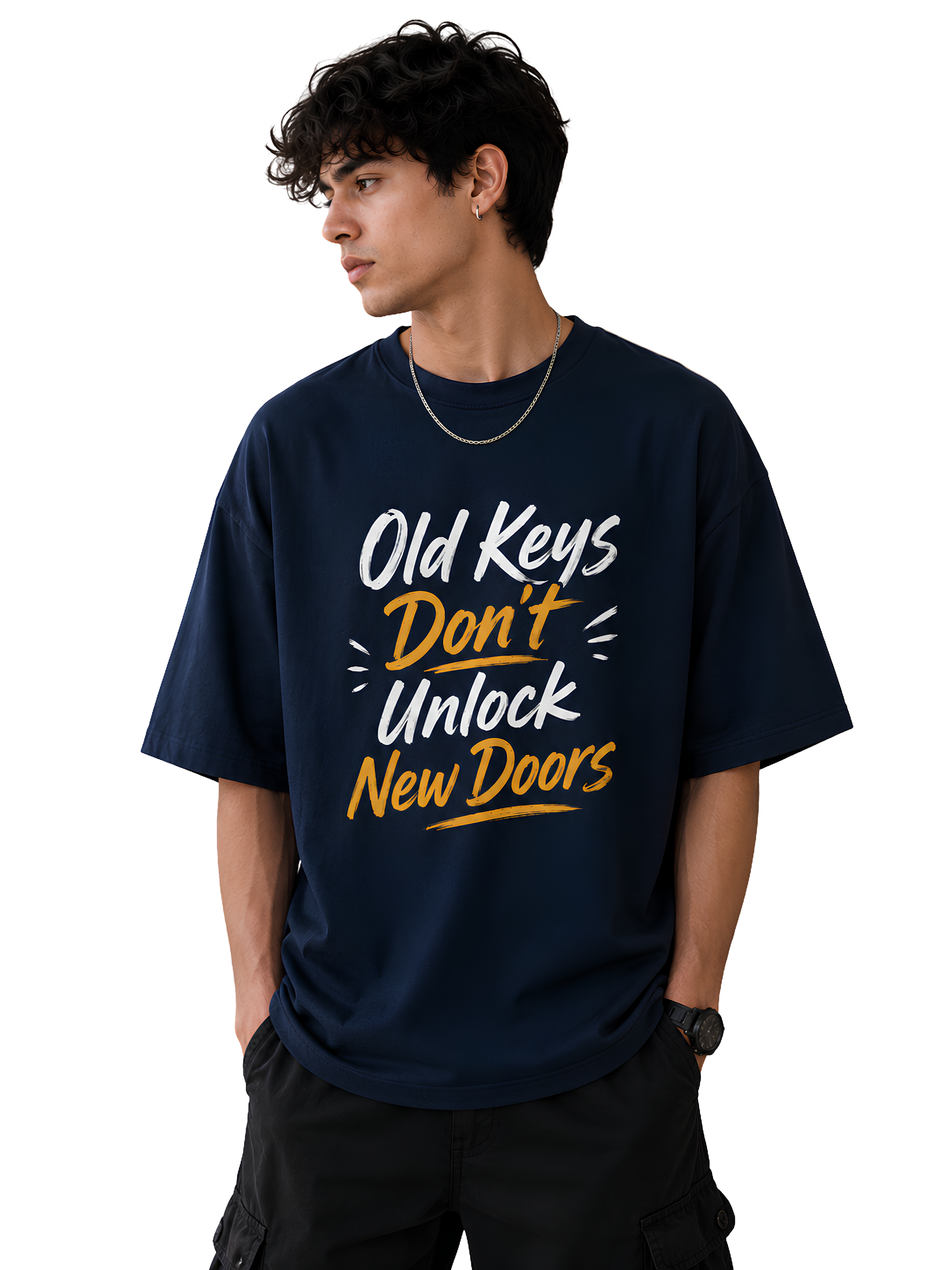 Old Keys Don’t Unlock New Doors Oversized UT27 T-Shirt – Motivational Streetwear