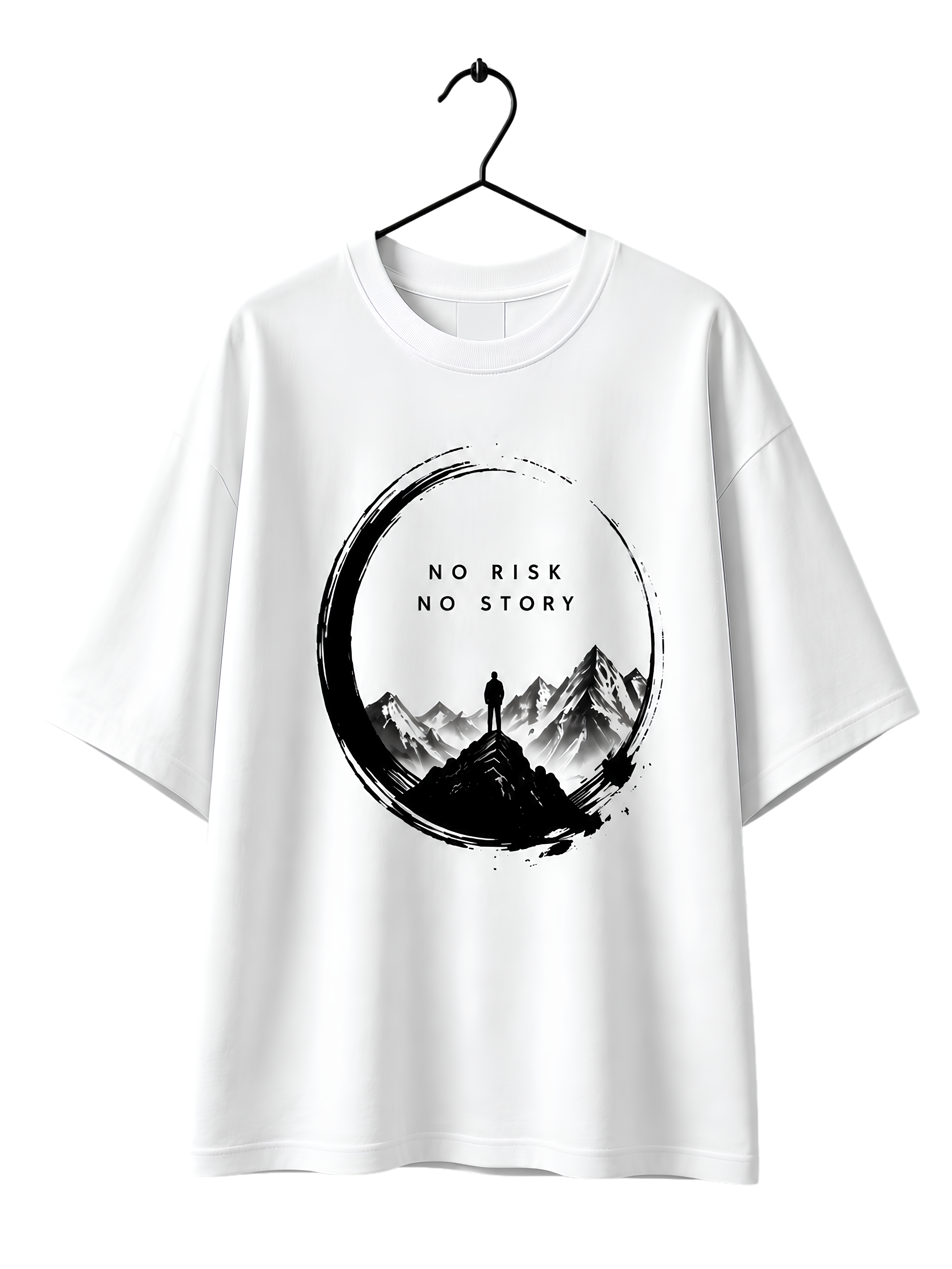 No Risk No Story Oversized Graphic T-Shirt
