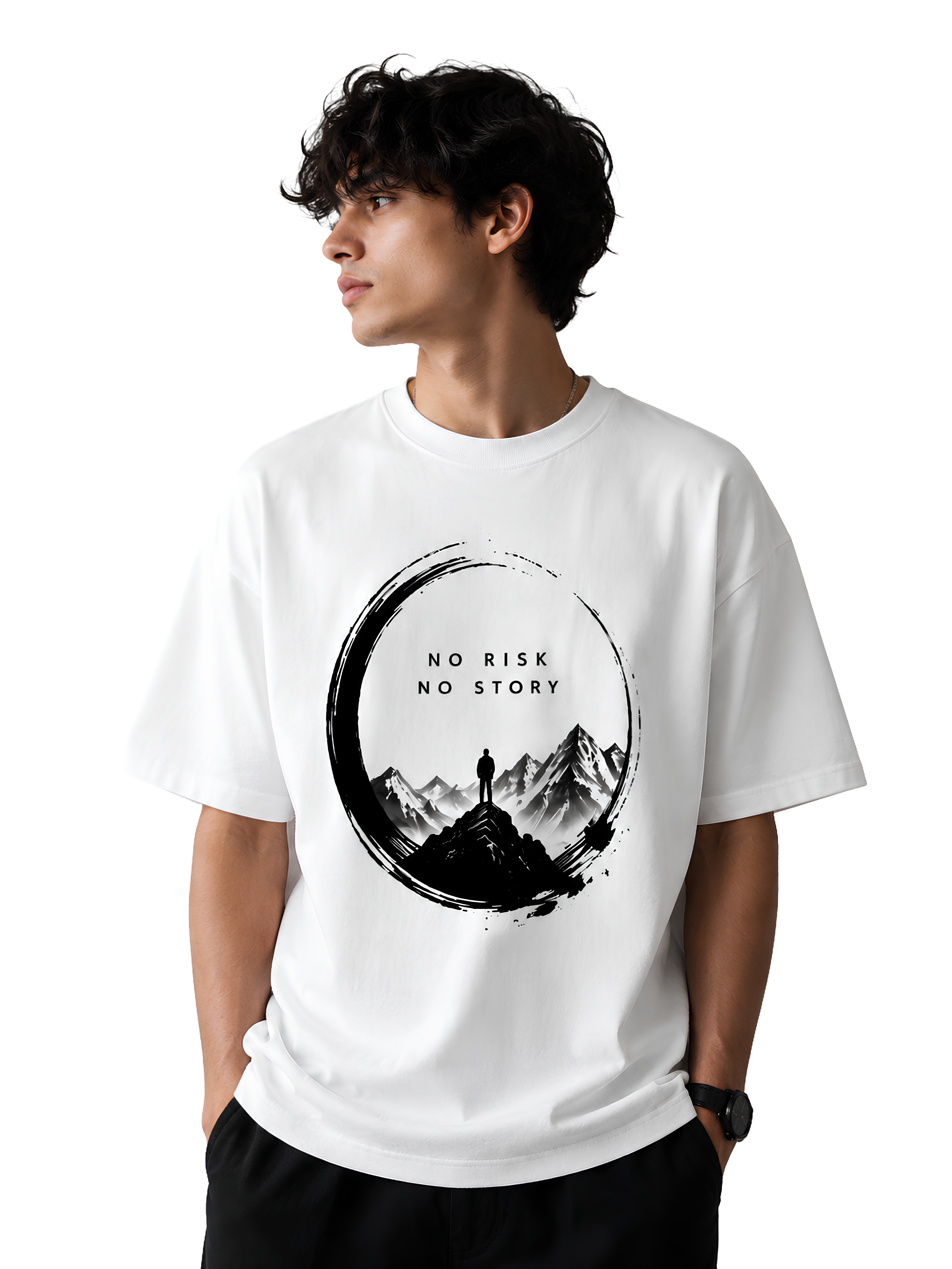 No Risk No Story Oversized Graphic T-Shirt