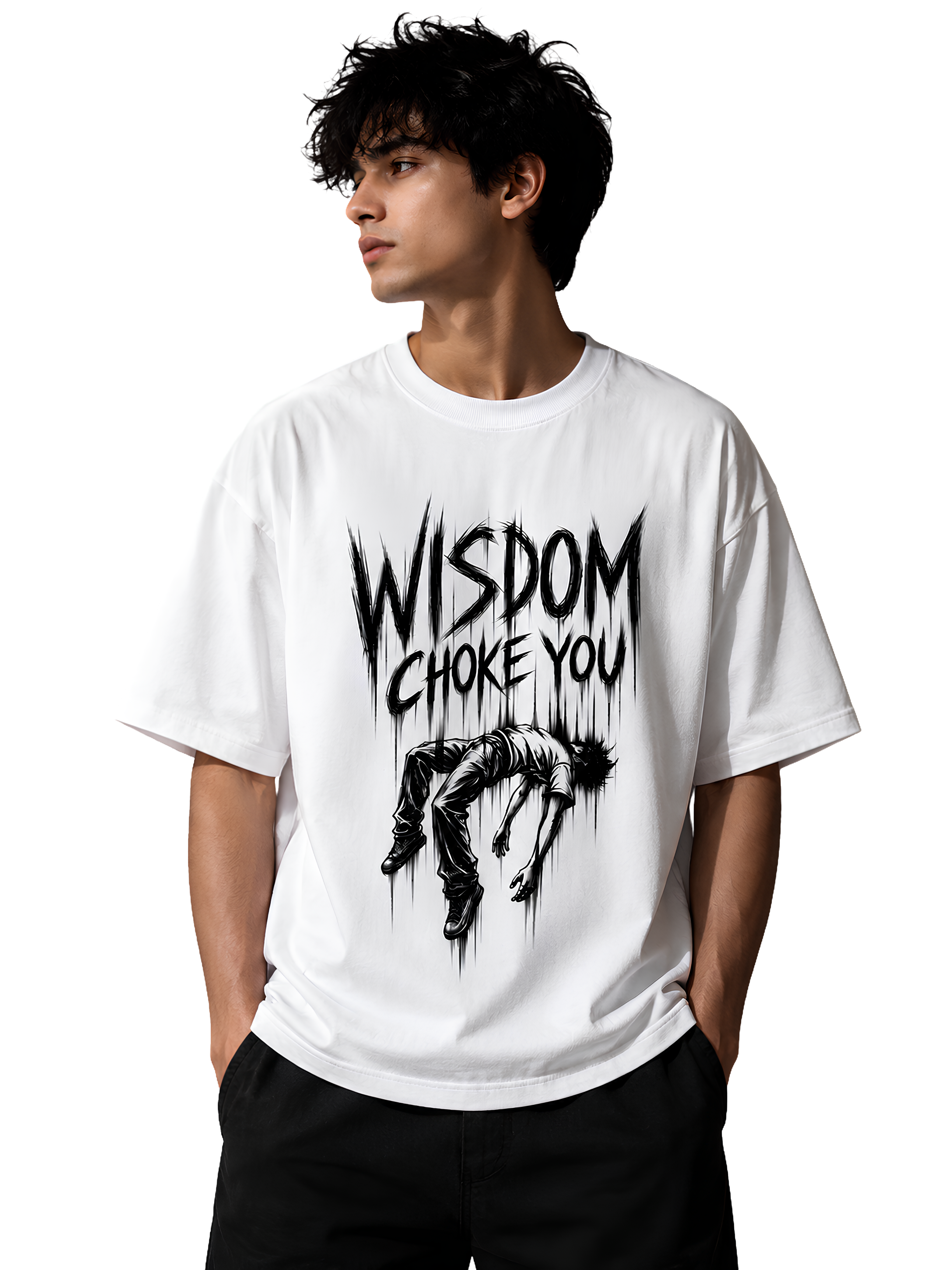 Wisdom Choke You Oversized Graphic T-Shirt