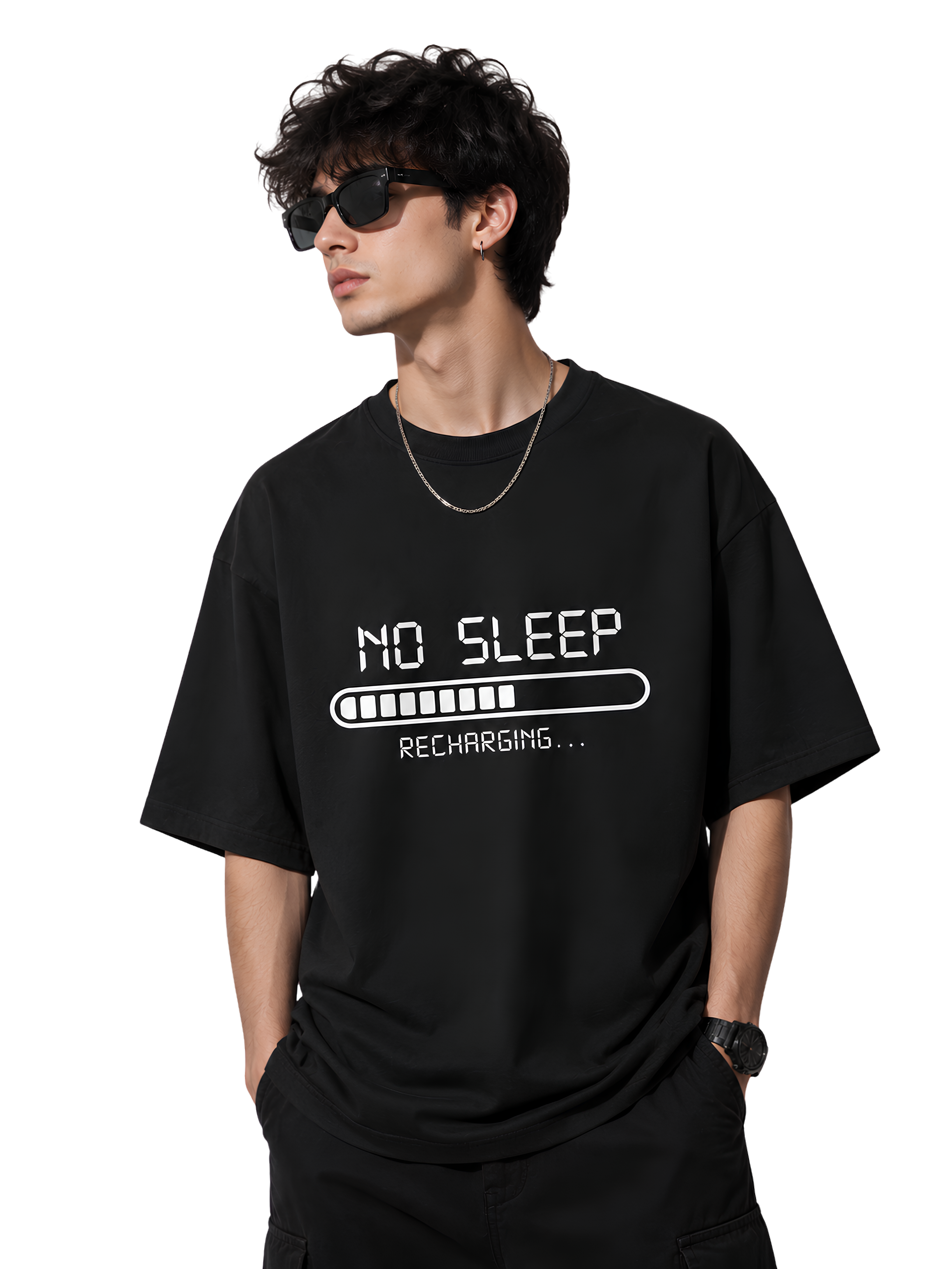 No Sleep Oversized Graphic T-Shirt