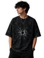 Broken Glass Acid Wash Oversized T-Shirt